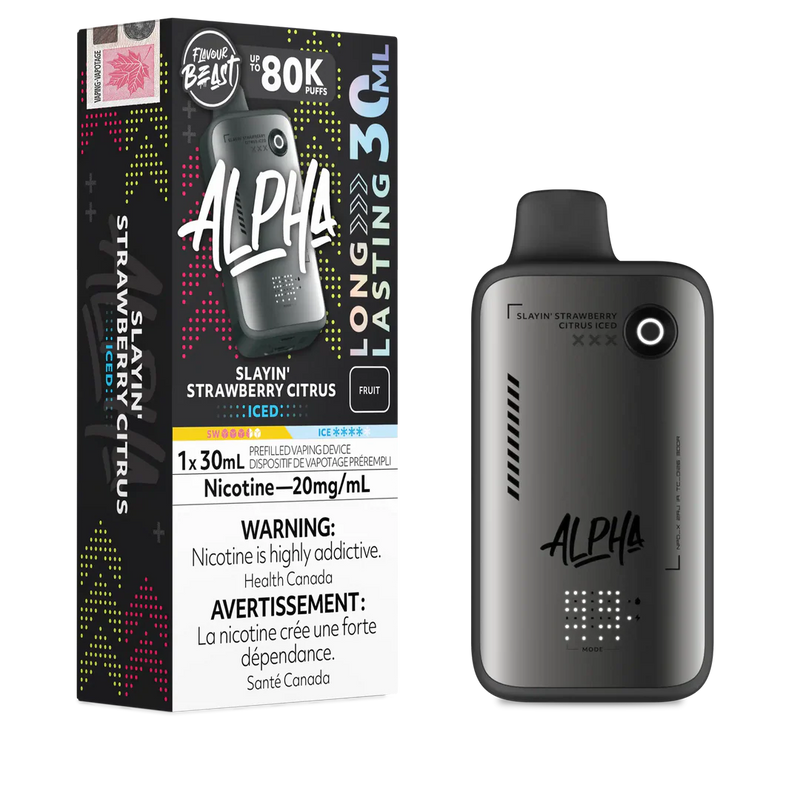 Flavour Beast Alpha 80K Disposable  - Slayin' Strawberry Citrus Iced 20mg
