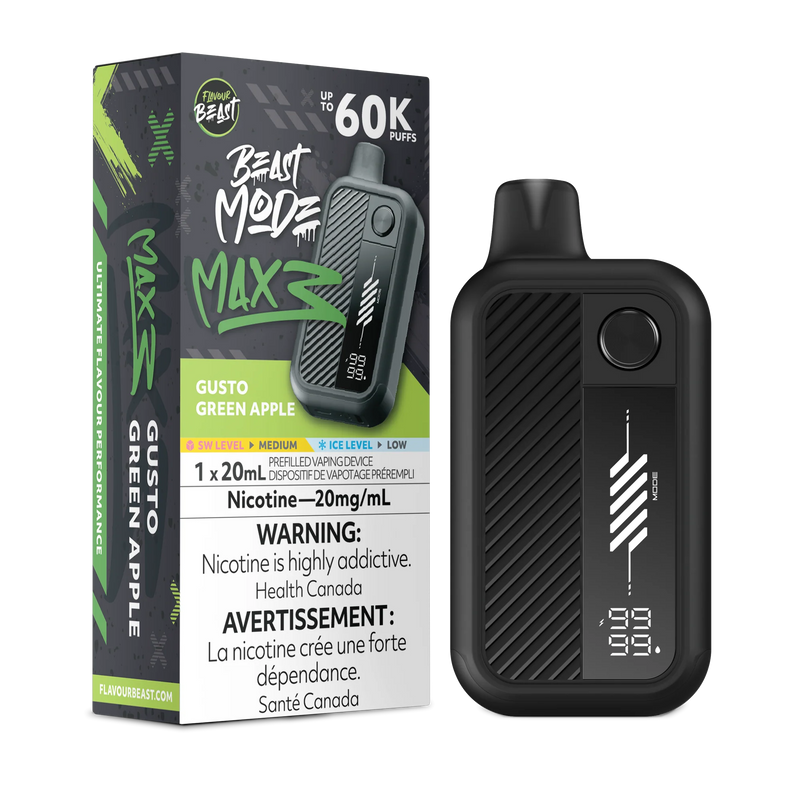 Flavour Beast Beast Mode Max 3 Disposable - Gusto Green Apple 20mg