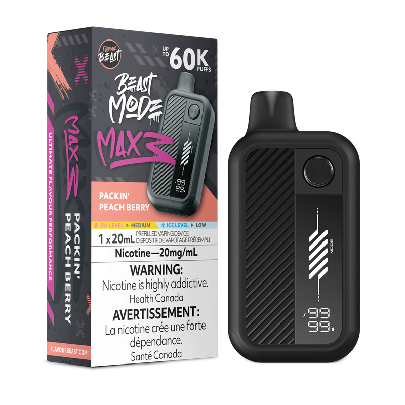 Flavour Beast Beast Mode Max 3 Disposable - Packin' Peach Berry 20mg