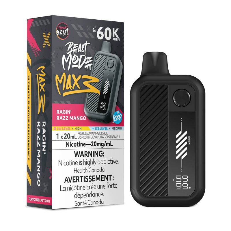 Flavour Beast Beast Mode Max 3 Disposable - Ragin' Razz Mango Iced 20mg