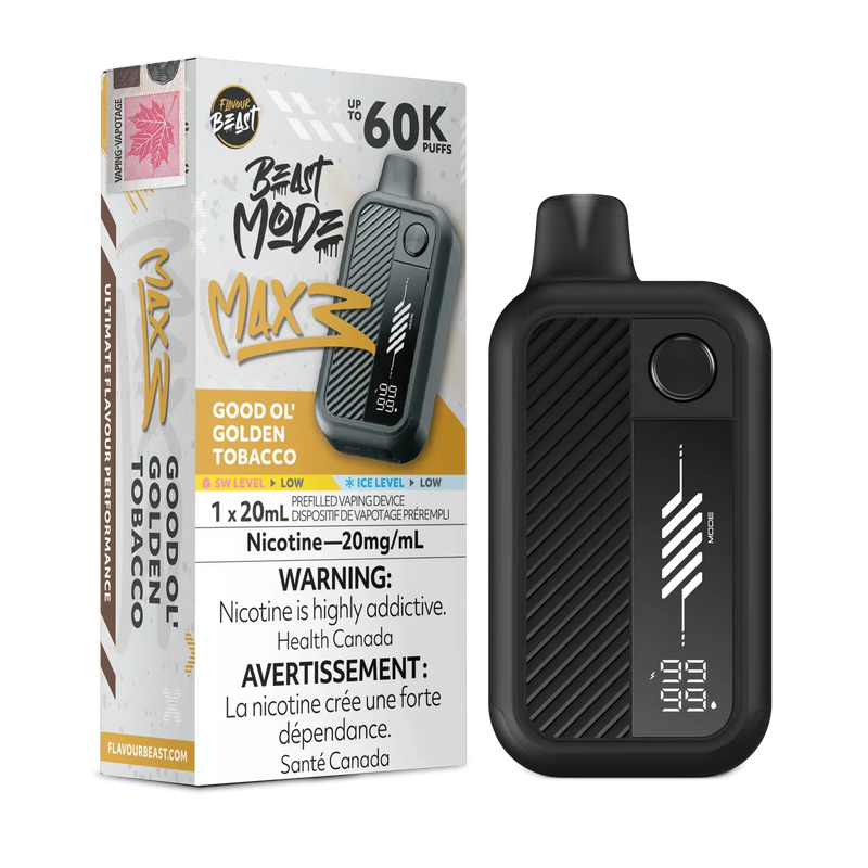 Flavour Beast Beast Mode Max 3 Disposable - Good Ol Golden Tobacco 20mg