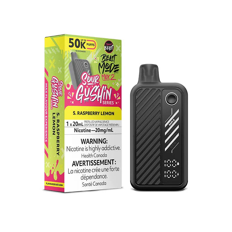 Flavour Beast Beast Mode Max 2 Disposable - Sour Gushin' S. Raspberry Lemon 20mg