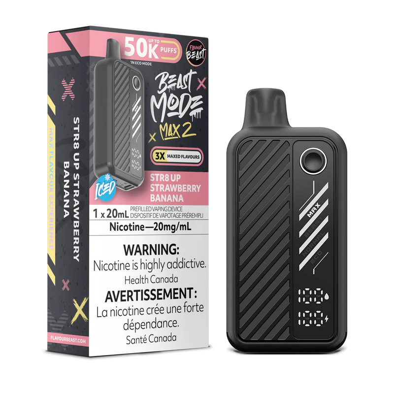 Flavour Beast Beast Mode Max 2 Disposable - STR8 Up Strawberry Banana 20mg