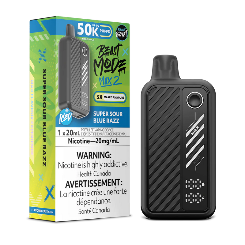 Flavour Beast Beast Mode Max 2 Disposable - Super Sour Blue Razz 20mg