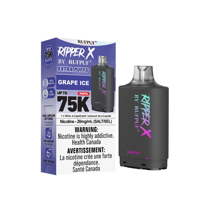 RIPPER X by RUFPUF 75K Pod - Grape Ice 20mg