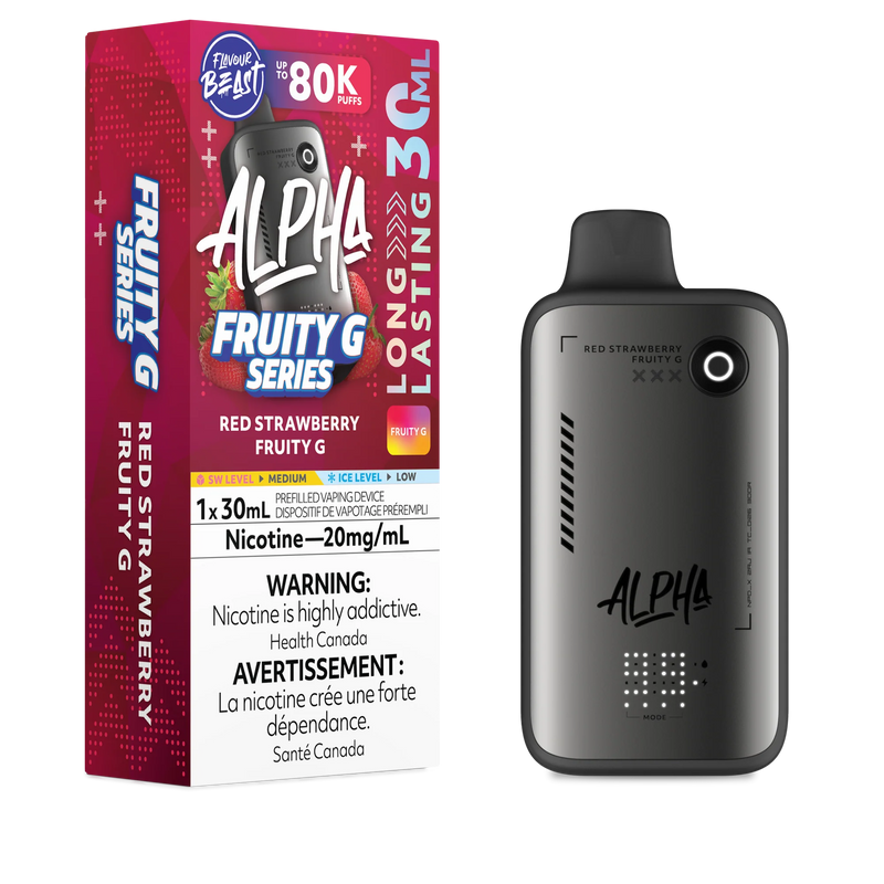 Flavour Beast Alpha 80K Disposable - Red Strawberry Fruity G Ice 20mg