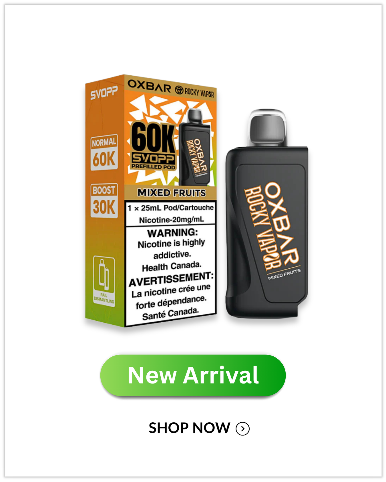 Oxbar Rocky Vapor Svopp 60K Pods