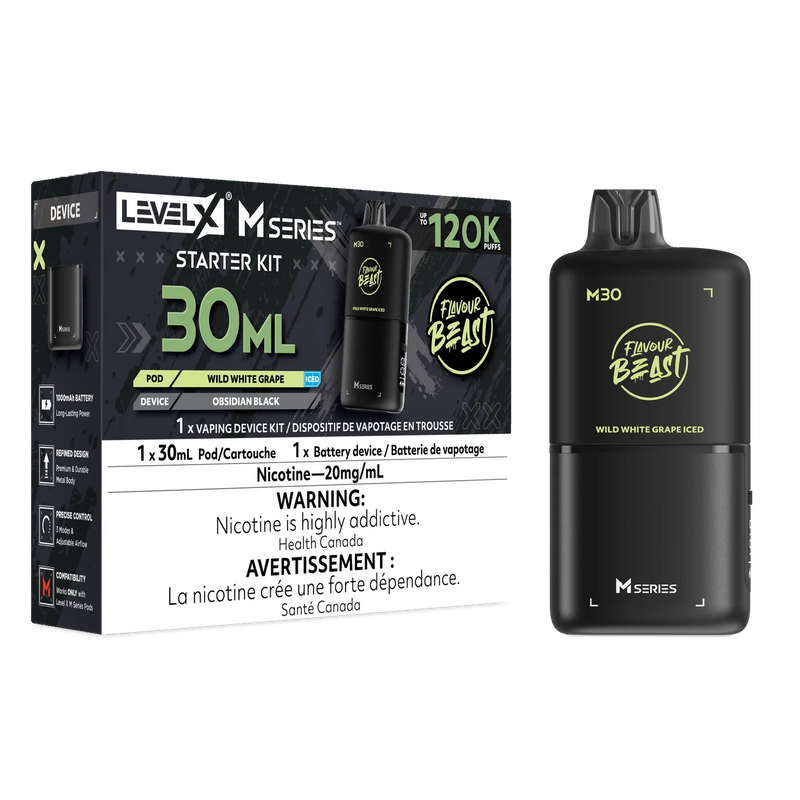 Level X M Series Flavour Beast Kit - Wild White Grape Iced 20mg