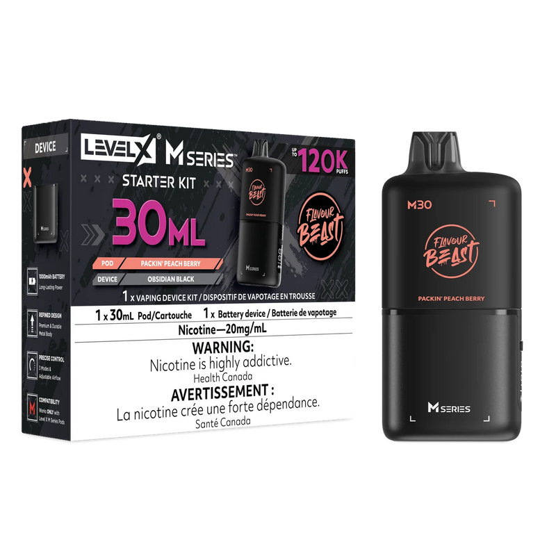 Level X M Series Flavour Beast Kit - Packin’ Peach Berry 20mg