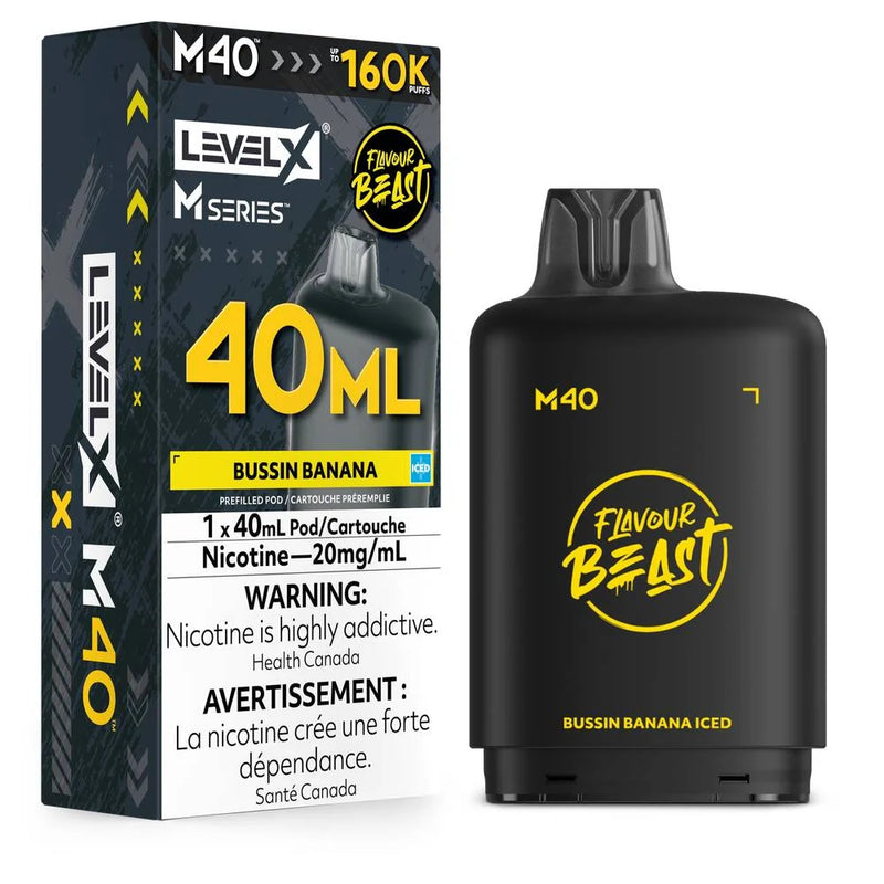 Level X M Series Flavour Beast Pod 40ml - Bussin’ Banana Iced 20mg