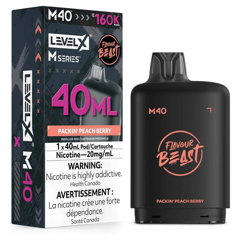 Level X M Series Flavour Beast Pod 40ml - Packin’ Peach Berry 20mg