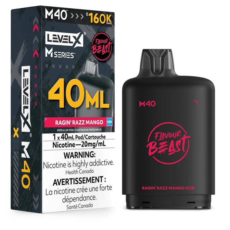 Level X M Series Flavour Beast Pod - Raging Razz Mango Iced 20mg