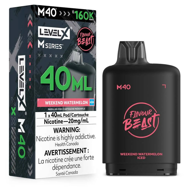 Level X M Series Flavour Beast Pod 40ml - Weekend Watermelon Iced 20mg