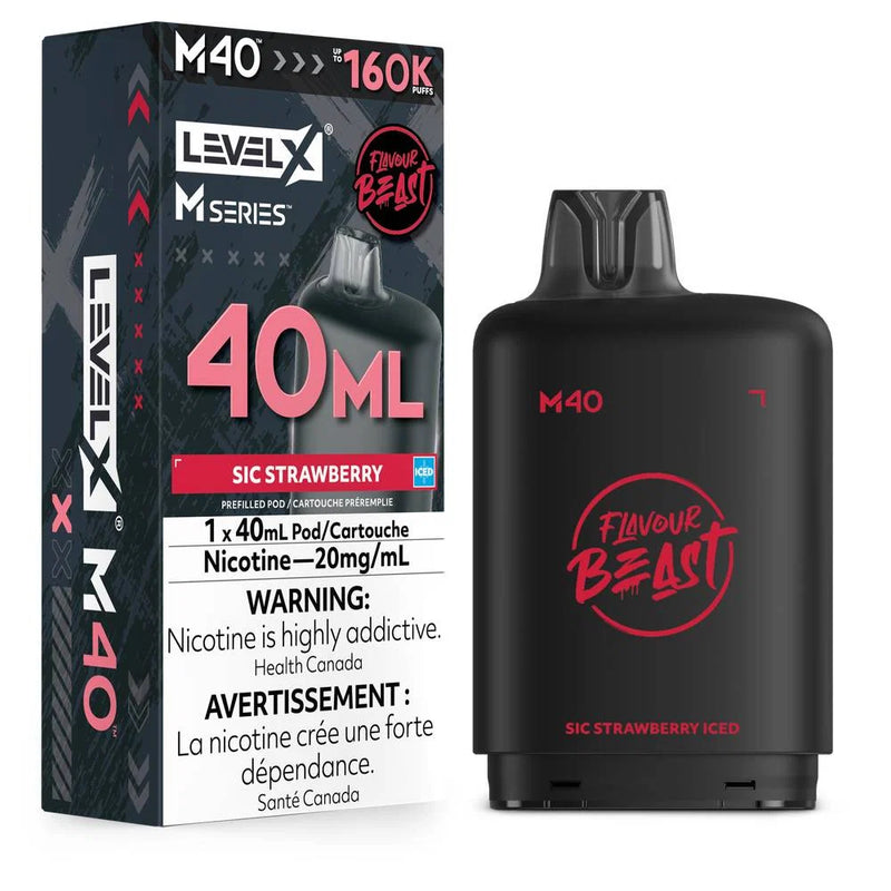 Level X M Series Flavour Beast Pod 40ml - Strawberry Iced 20mg