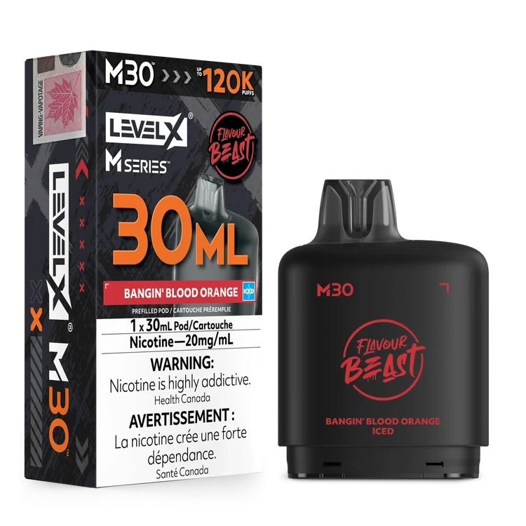 Level X M Series Flavour Beast Pod 30ml - Bangin’ Blood Orange Iced 20mg