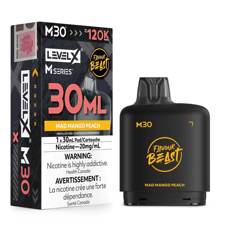 Level X M Series Flavour Beast Pod 30ml - Mad Mango Peach 20mg