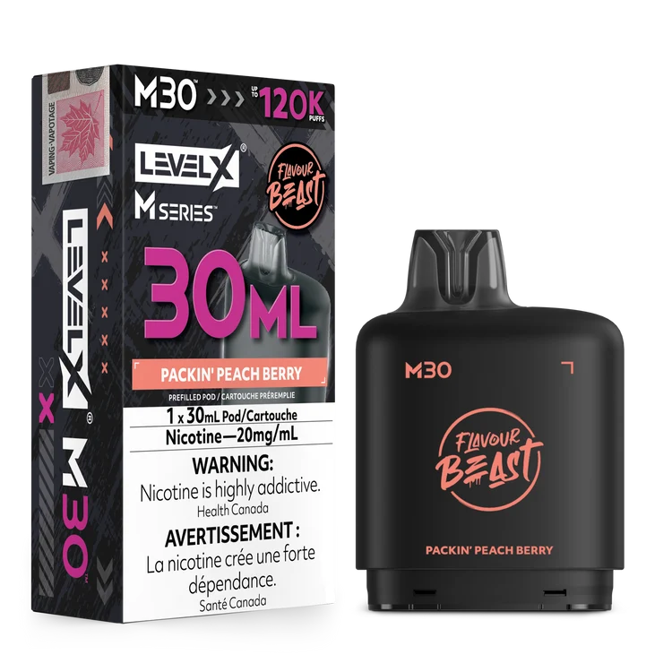 Level X M Series Flavour Beast Pod 30ml - Packin’ Peach Berry 20mg