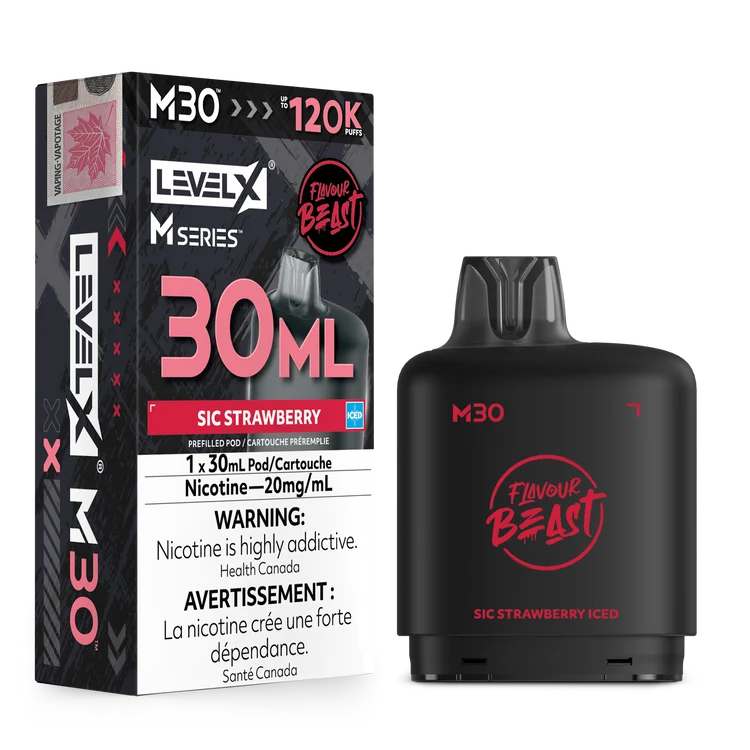 Level X M Series Flavour Beast Pod 30ml - Sic Strawberry Iced 20mg