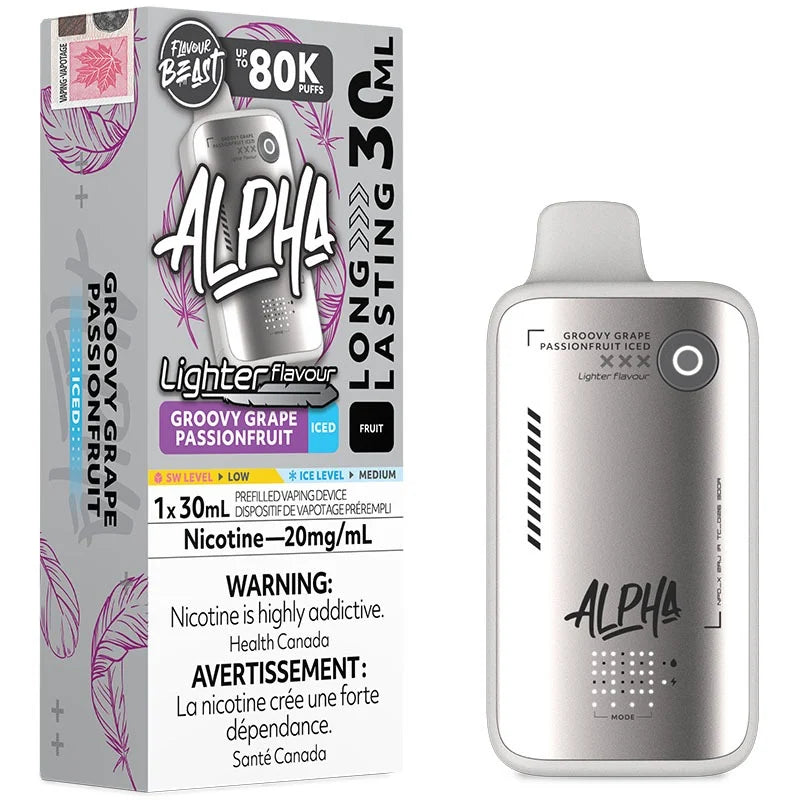 Flavour Beast Alpha 80K Disposable - L.S. Groovy Grape Passionfruit Iced 20mg