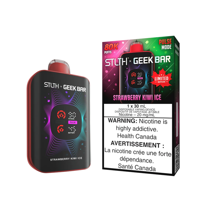 STLTH x Geek Bar 80K Disposable - Limited Edition Strawberry Kiwi Ice 20mg