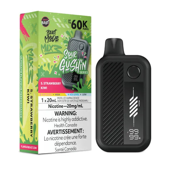 Flavour Beast Beast Mode Max 3 Disposable - Sour Gushin’ S. Strawberry Kiwi 20mg