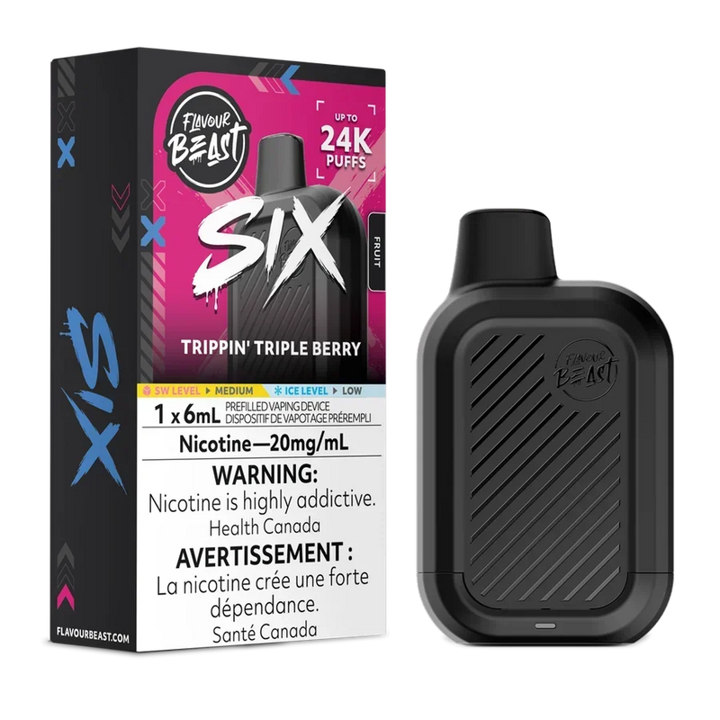 Flavour Beast Six Disposable - Trippin’ Triple Berry 20mg