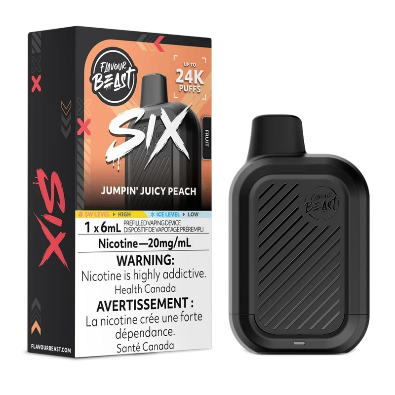 Flavour Beast Six Disposable - Jumpin’ Juicy Peach 20mg