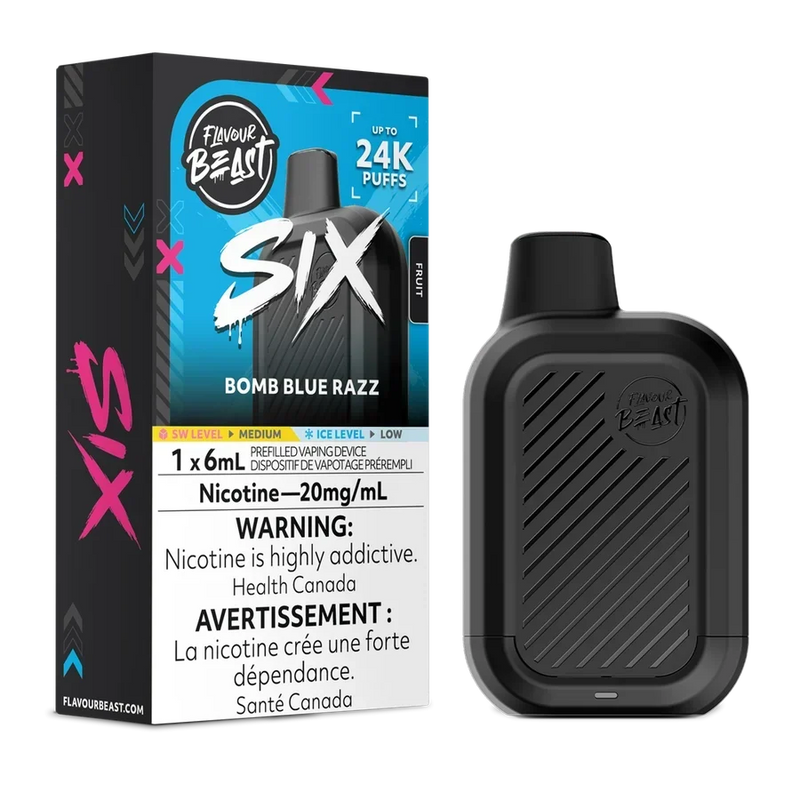 Flavour Beast Six Disposable - Bomb Blue Razz 20mg