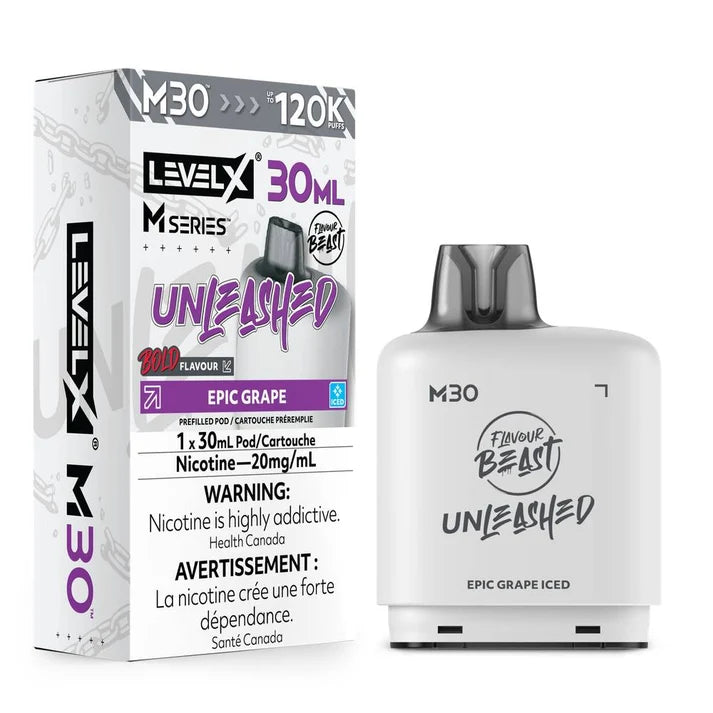 Level X M Series Flavour Beast Unleashed Pod 30ml - Epic Grape Iced 20mg