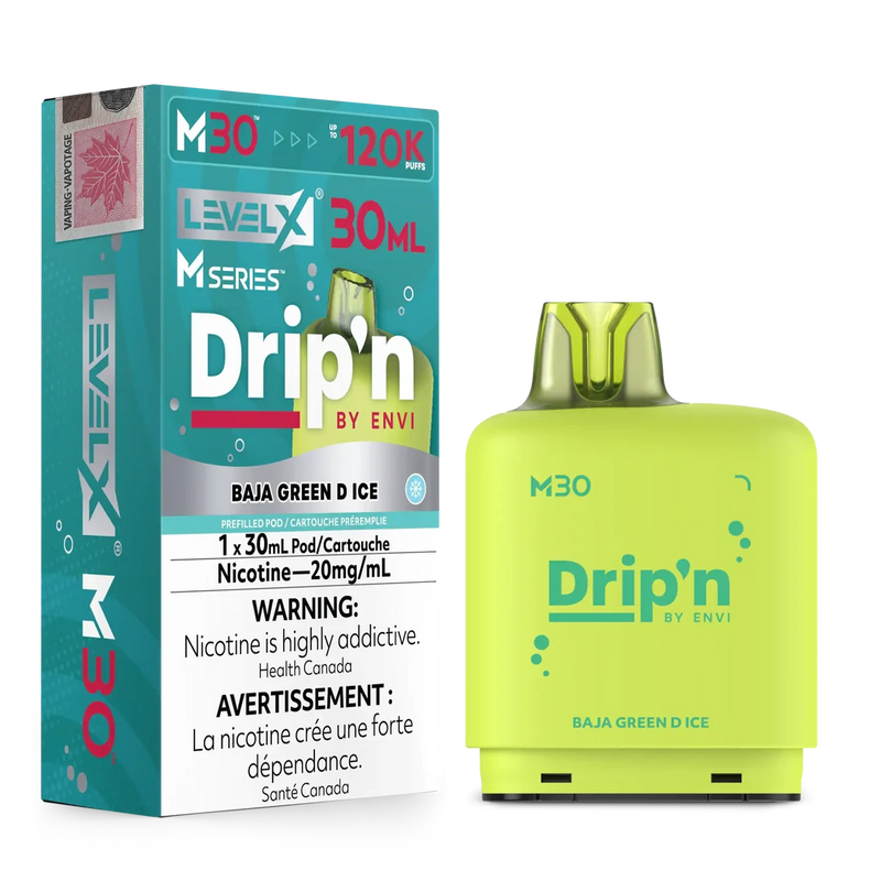 Level X M Series Drip’n Pod 30ml - Baja Green D Ice 20mg