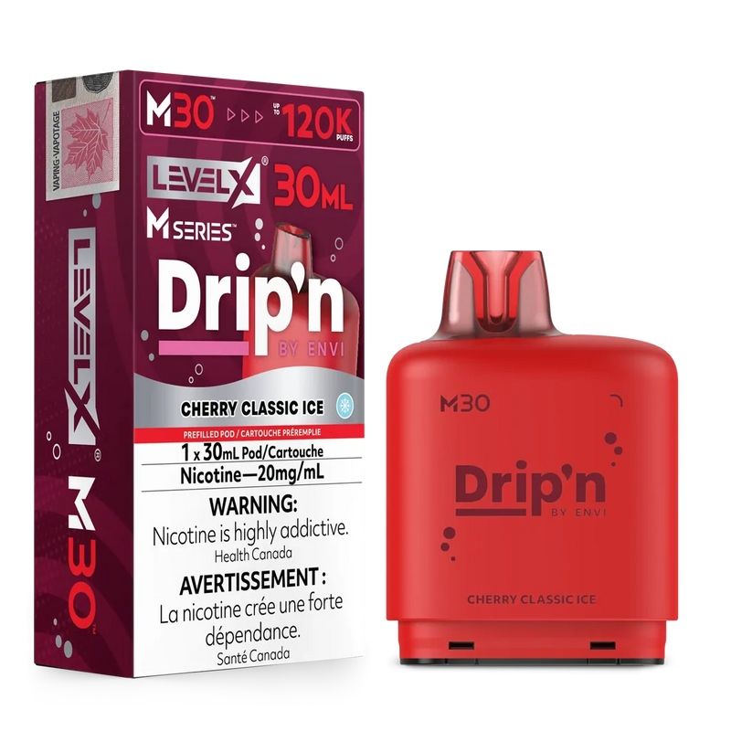 Level X M Series Drip’n Pod 30ml - Cherry Classic Ice 20mg
