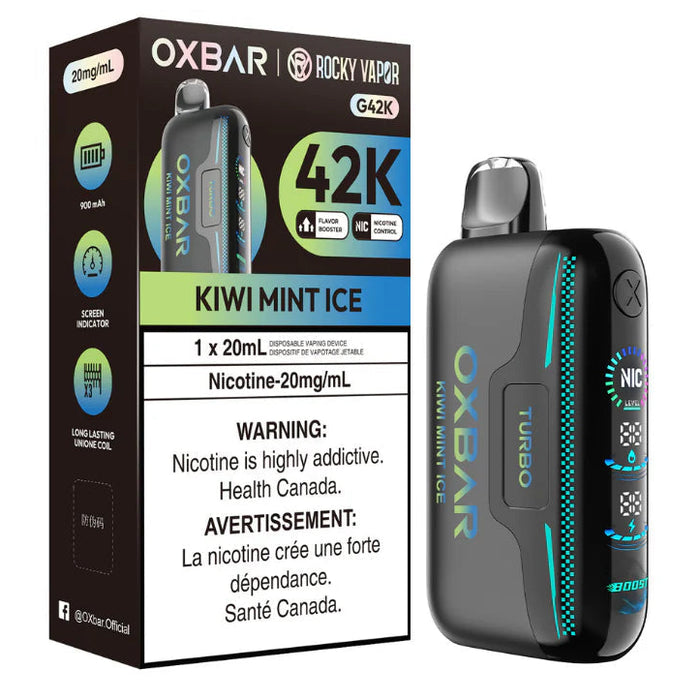 Rocky Vapor OXBAR G42K Disposable - Kiwi Mint Ice 20mg