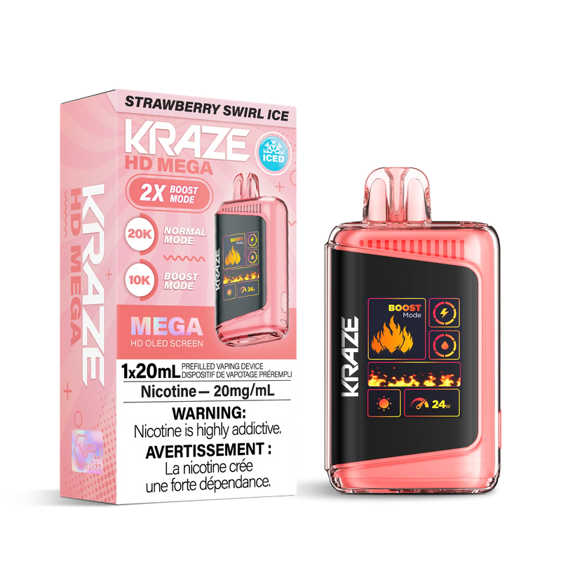 Kraze HD Mega Disposable - Strawberry Swirl Ice 20mg