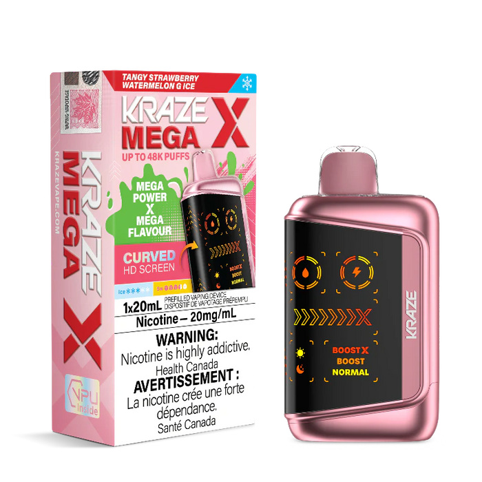 Kraze Mega X Disposable - Tangy Strawberry Watermelon G Ice 20mg
