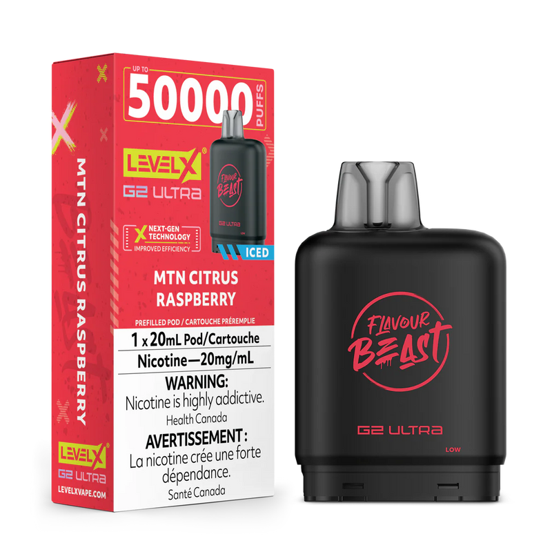 Level X Flavour Beast G2 Ultra - MTN Citrus Raspberry Iced 20mg