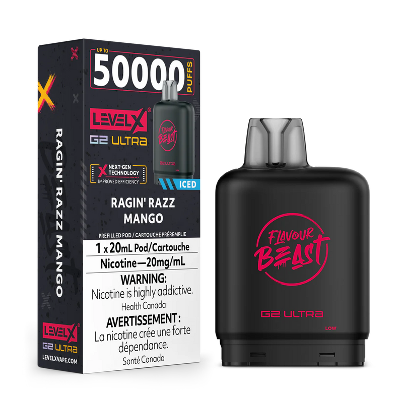 Level X Flavour Beast G2 Ultra - Ragin' Razz Mango Iced 20mg