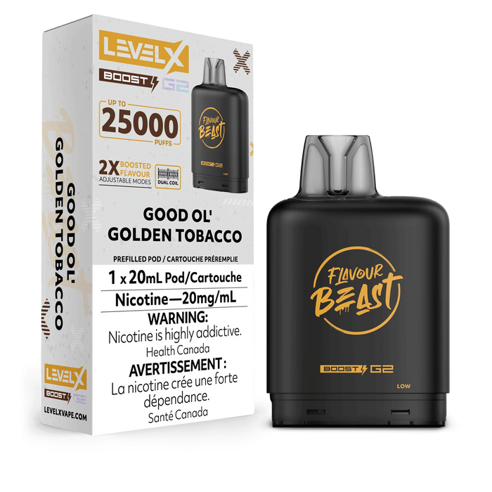 Level X Flavour Beast Boost G2 - Good Ol' Tobacco 20mg