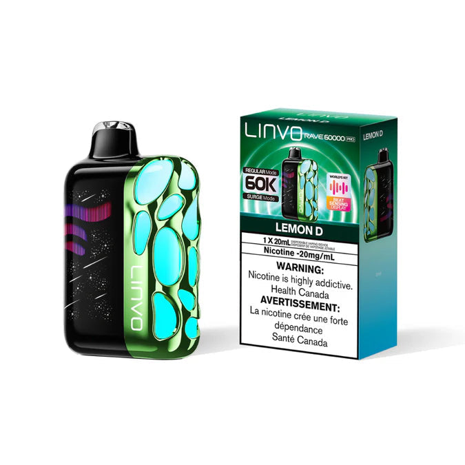 Linvo Rave 60K Pro Disposable - Lemon D 20mg