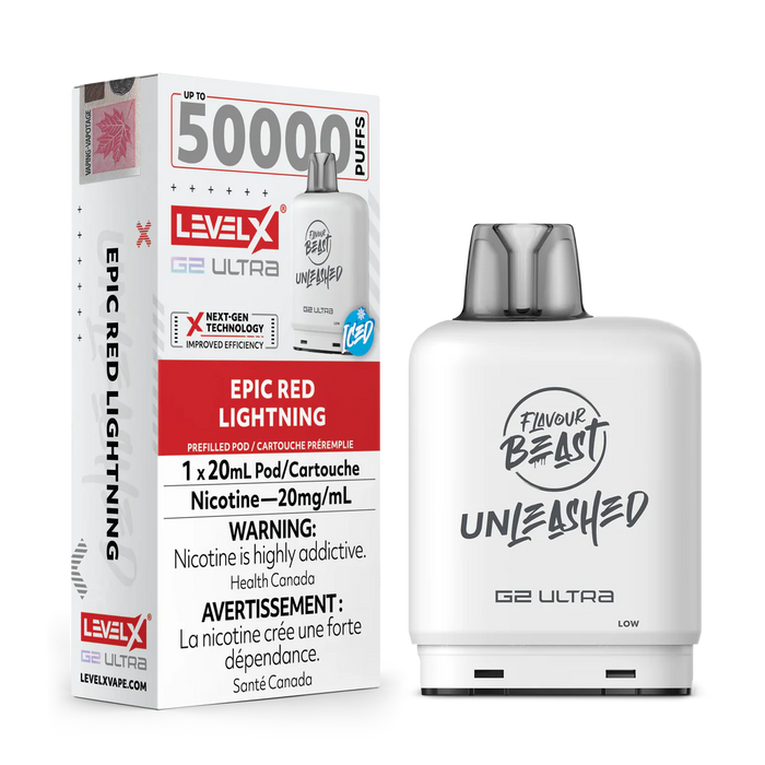 Level X Flavour Beast Unleashed G2 Ultra - Red Lightning Iced 20mg