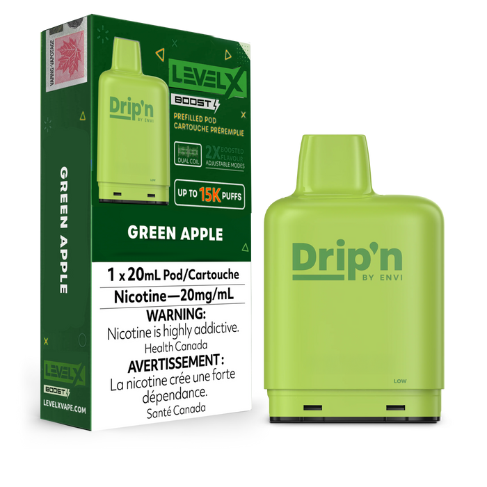 Level X Drip'n Boost Pod - Green Apple 20mg
