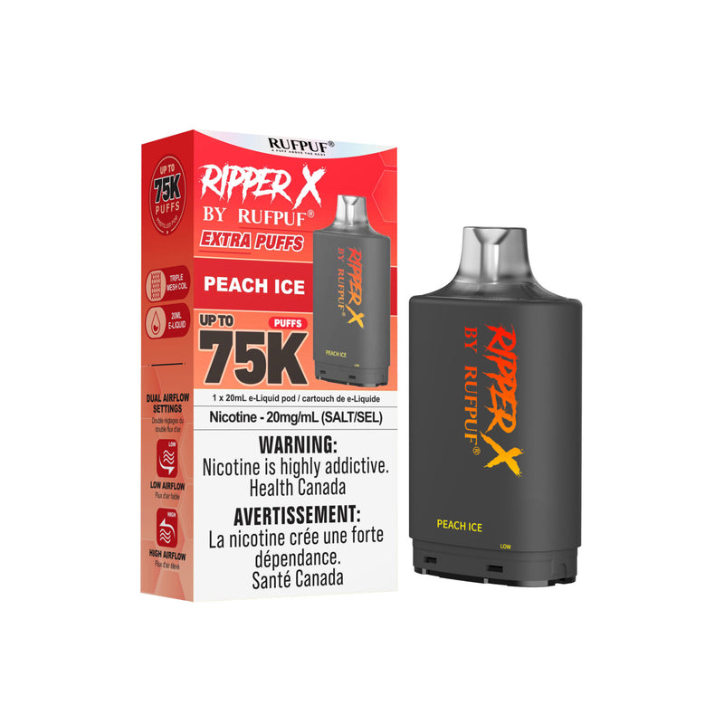 RIPPER X by RUFPUF 75K Pod - Peach Ice 20mg