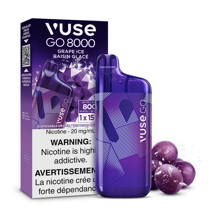Vuse GO 8000 2.0 Disposable  - Grape Ice 20mg