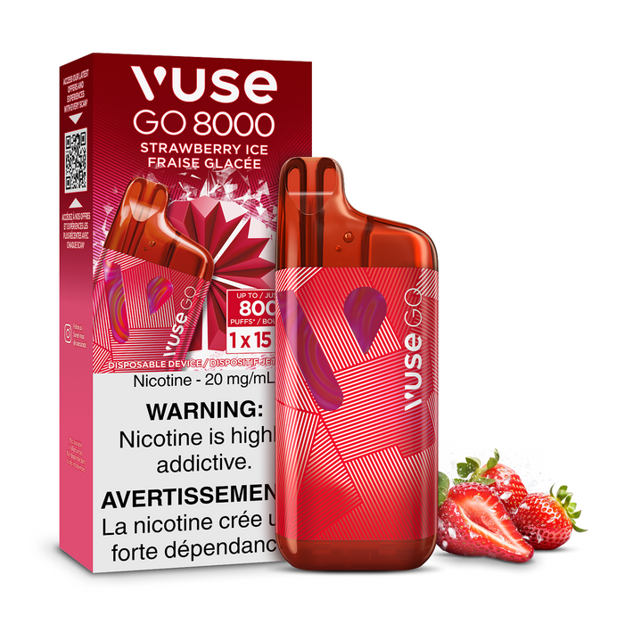 Vuse GO 8000 2.0 Disposable  - Strawberry Ice 20mg