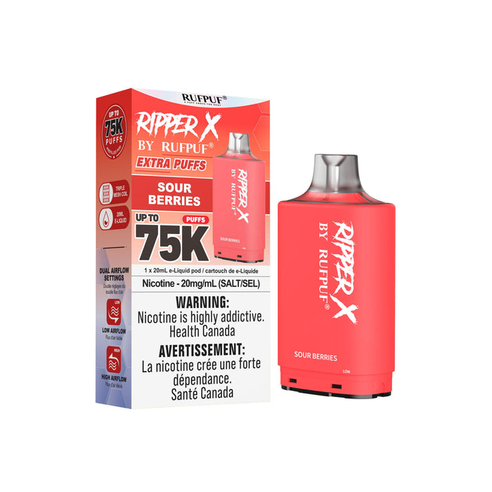 RIPPER X by RUFPUF 75K Pod - Sour Berries 20mg
