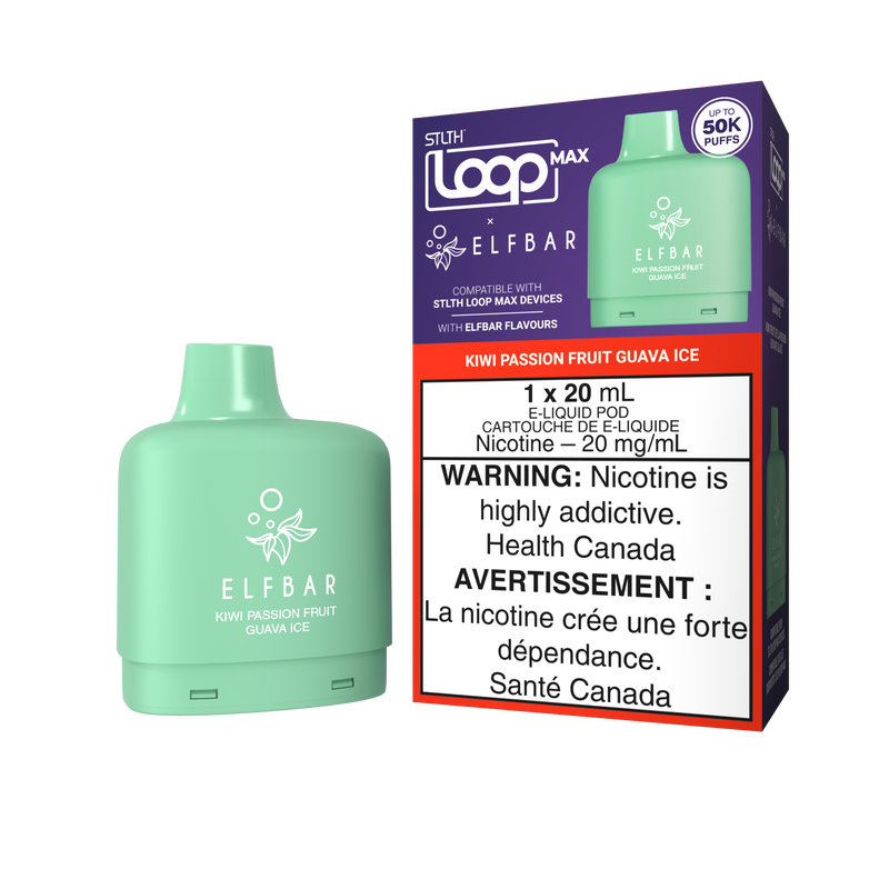 STLTH Loop Max x Elfbar Pod - Kiwi Passionfruit Guava Ice 20mg