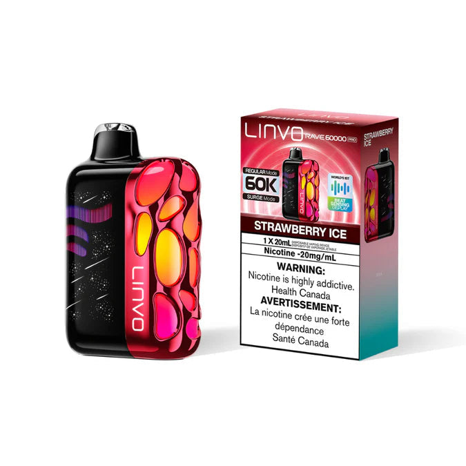 Linvo Rave 60K Pro Disposable - Strawberry Ice 20mg