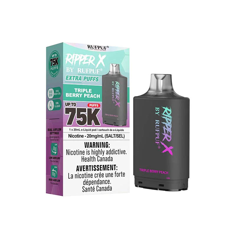 RIPPER X by RUFPUF 75K Pod - Triple Berry Peach 20mg