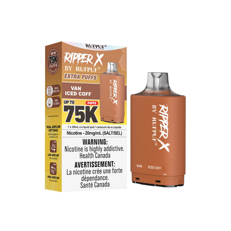 RIPPER X by RUFPUF 75K Pod - Van Iced Coff 20mg