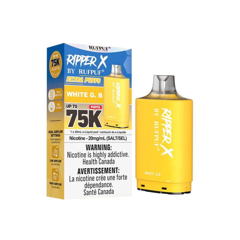 RIPPER X by RUFPUF 75K Pod - White G.B. 20mg