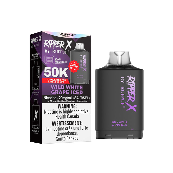 RIPPER X by RUFPUF 50K Pod - Wild White Grape Iced 20mg